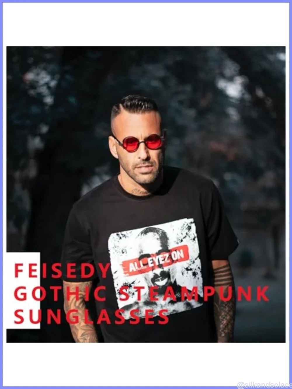 Retro Steampunk Round Metal Frame Sunglasses UV400 Full Frame